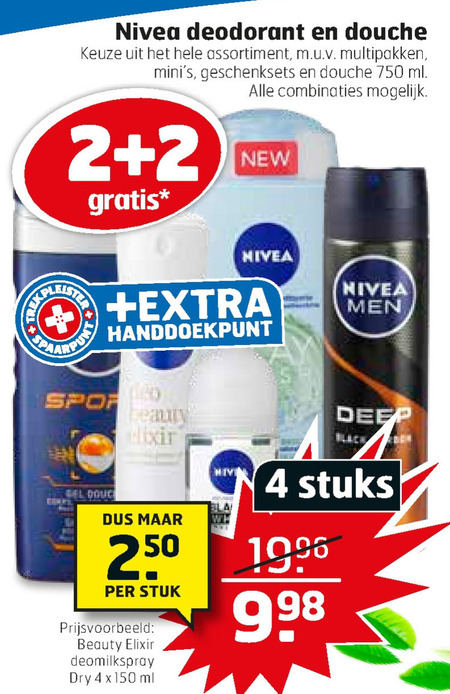 Nivea   deodorant, douchegel folder aanbieding bij  Trekpleister - details