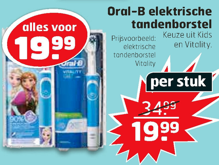 Braun Oral-B   elektrische kindertandenborstel, electrische tandenborstel folder aanbieding bij  Trekpleister - details