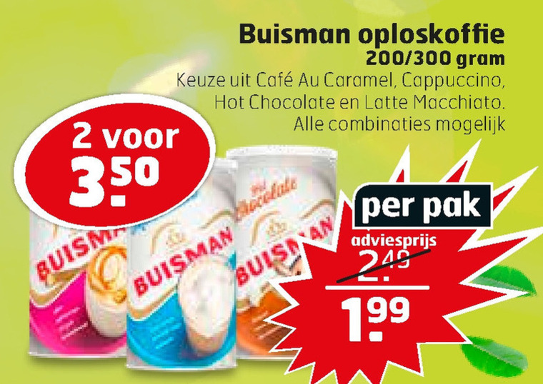 Buisman   oploskoffie folder aanbieding bij  Trekpleister - details