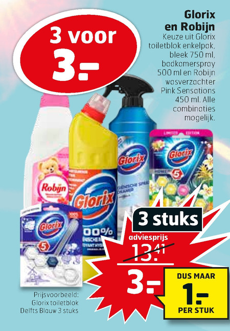 Glorix   wasverzachter, bleekmiddel folder aanbieding bij  Trekpleister - details