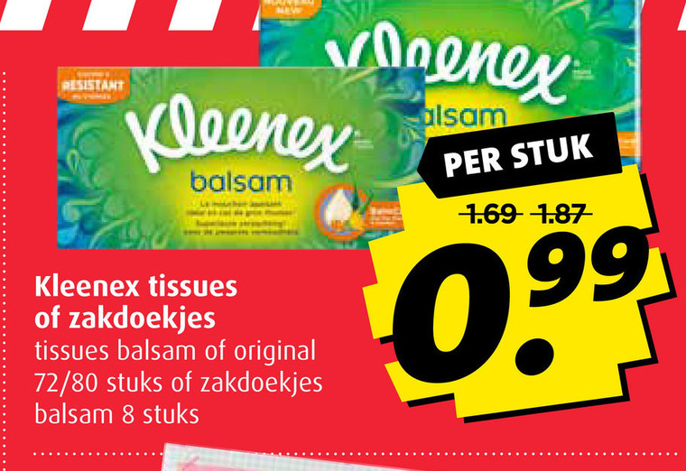 Kleenex   zakdoek, tissue folder aanbieding bij  Boni - details