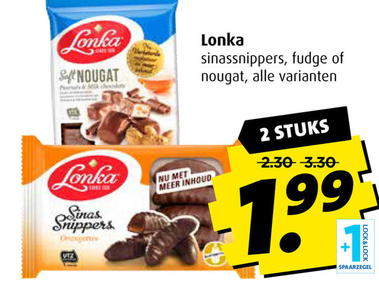 Lonka   snoep, fudge folder aanbieding bij  Boni - details