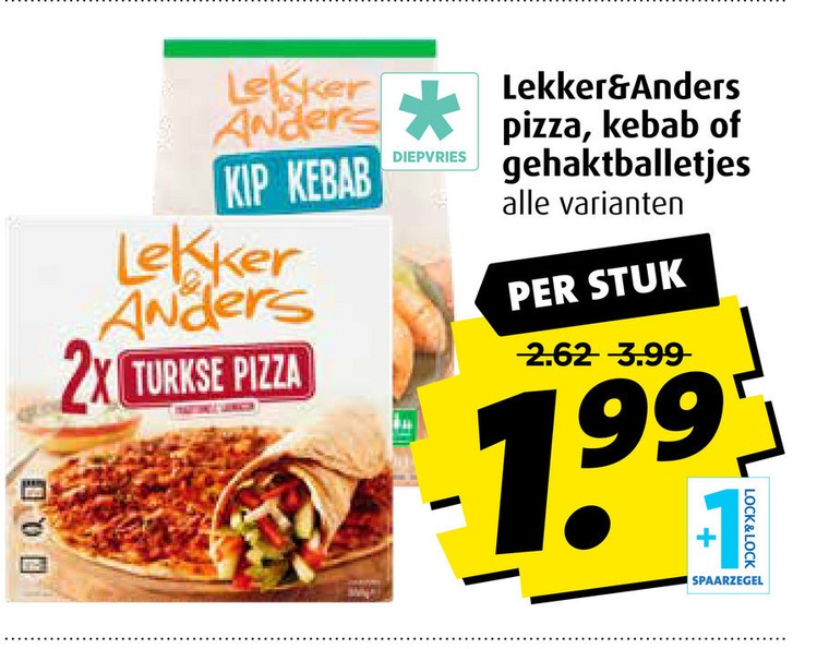 Lekker en Anders   gehaktballetjes, diepvriespizza folder aanbieding bij  Boni - details