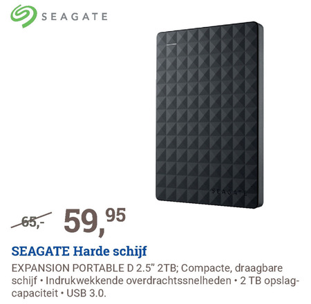 Seagate   portable harde schijf folder aanbieding bij  BCC - details