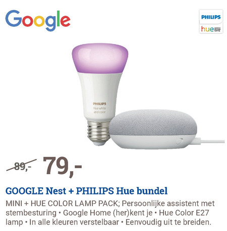 Google   smart ledlamp, media streamer folder aanbieding bij  BCC - details