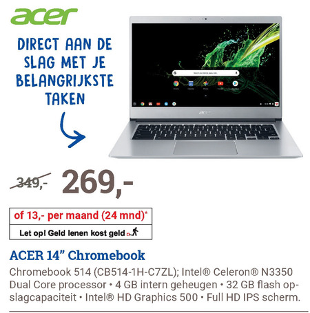 Acer   notebook folder aanbieding bij  BCC - details