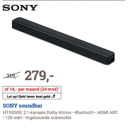 Sony   soundbar folder aanbieding bij  BCC - details