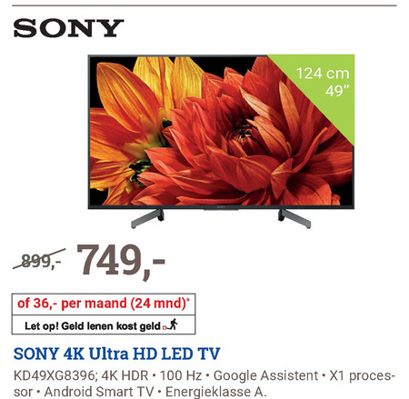 Sony   4k ultrahd televisies folder aanbieding bij  BCC - details