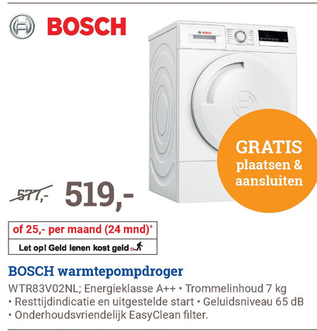 Bosch   warmtepompdroger folder aanbieding bij  BCC - details