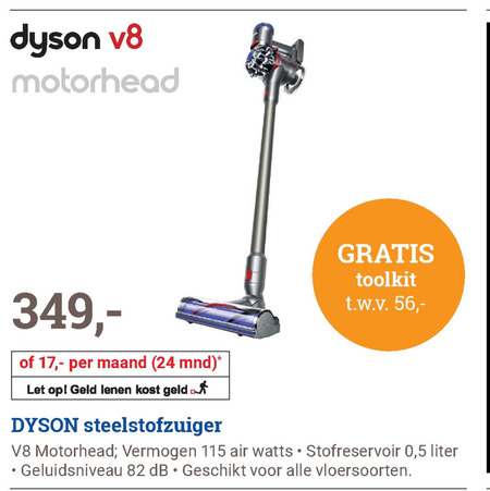 Dyson steelstofzuiger aanbieding - details