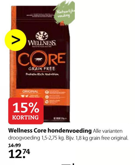 Wellness Core   hondenvoer folder aanbieding bij  Pets Place - details