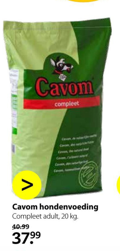 Cavom   hondenvoer folder aanbieding bij  Pets Place - details