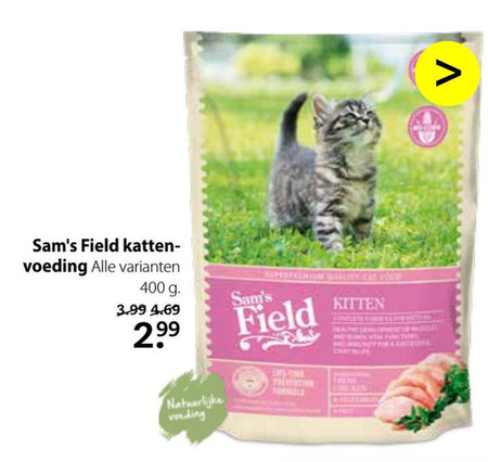 Sams Field   kattenvoer folder aanbieding bij  Pets Place - details