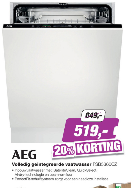 AEG   inbouwvaatwasser folder aanbieding bij  EP Electronic Partner - details