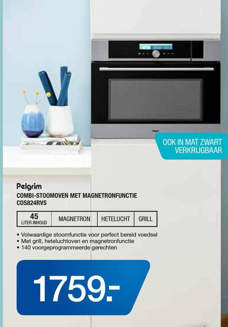 Pelgrim   stoomoven, inbouwmagnetron folder aanbieding bij  Electroworld - details