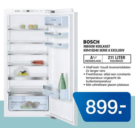 Bosch   inbouwkoelkast folder aanbieding bij  Electroworld - details