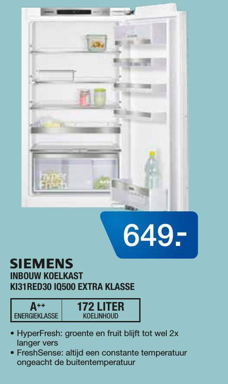 Siemens   inbouwkoelkast folder aanbieding bij  Electroworld - details