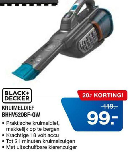 slogan Maand Goed opgeleid Black and Decker kruimelzuiger folder aanbieding bij Electroworld - details