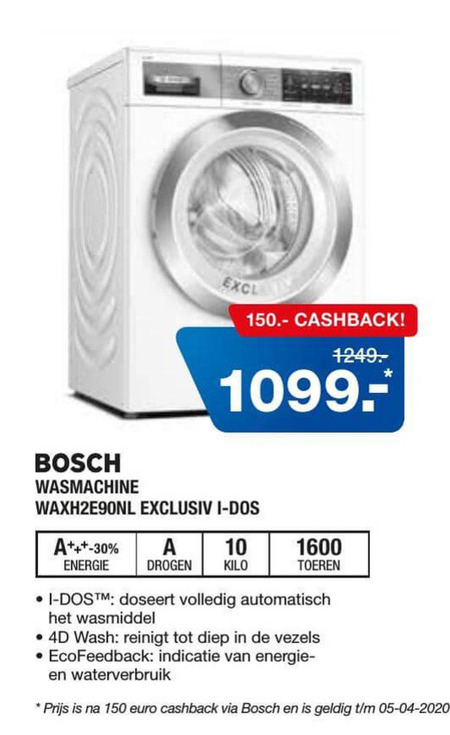 Bosch   wasmachine folder aanbieding bij  Electroworld - details