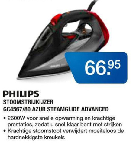 Philips   stoomstrijkijzer folder aanbieding bij  Electroworld - details