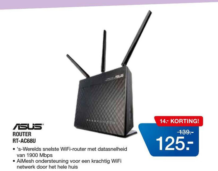 Asus   wireless router folder aanbieding bij  Electroworld - details