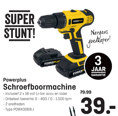 powerplus   accuboormachine folder aanbieding bij  Multimate - details