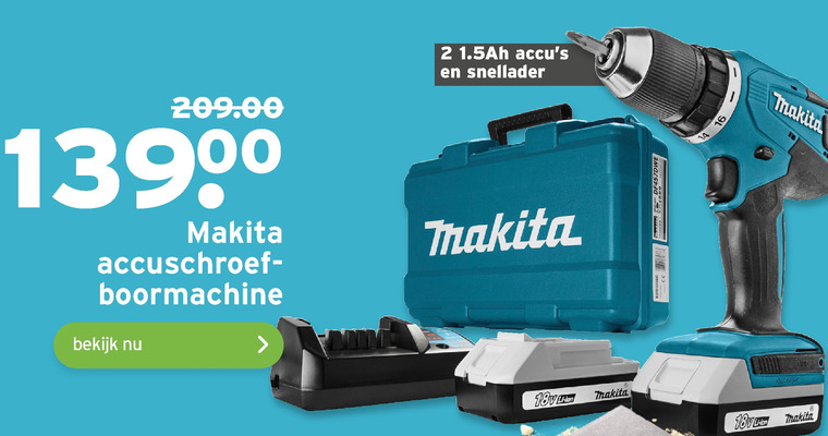 Makita   accuboormachine folder aanbieding bij  Gamma - details