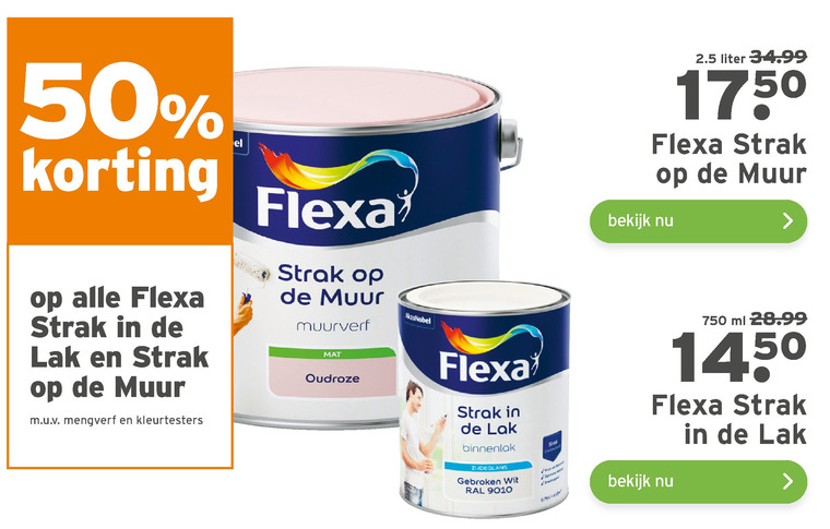 Flexa   muurverf, lak folder aanbieding bij  Gamma - details