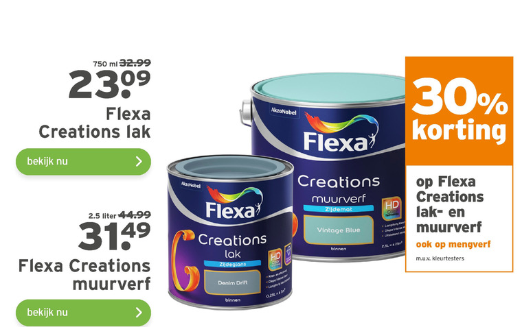 Flexa   muurverf, lak folder aanbieding bij  Gamma - details