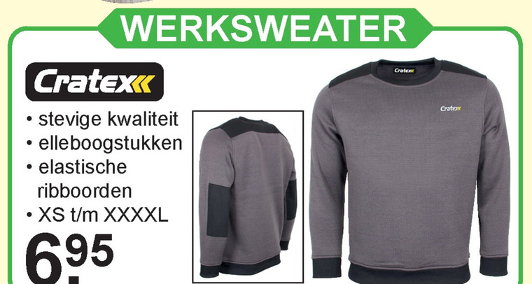 Cratex sweater folder aanbieding bij Van Cranenbroek - details