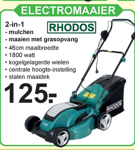 Maken Overeenkomend converteerbaar Rhodos elektrische grasmaaier folder aanbieding bij Van Cranenbroek -  details