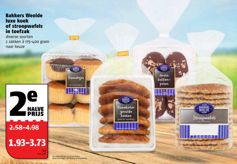 Bakkers Weelde   stroopwafels, koek folder aanbieding bij  Poiesz - details