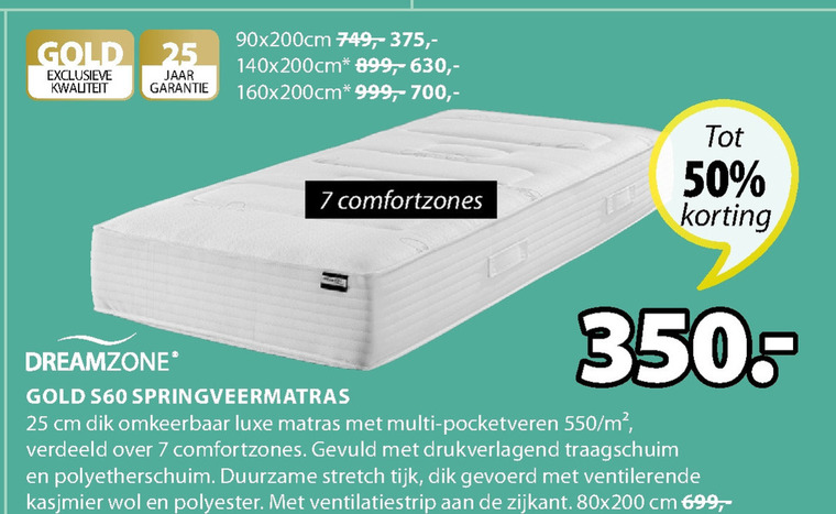 Dreamzone   matras folder aanbieding bij  Jysk - details