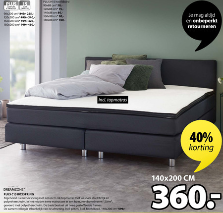 Dreamzone   boxspring folder aanbieding bij  Jysk - details