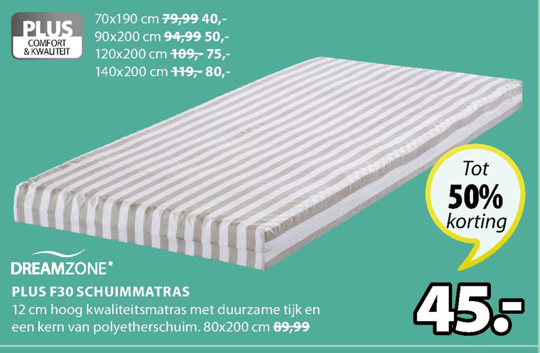 Dreamzone   matras folder aanbieding bij  Jysk - details