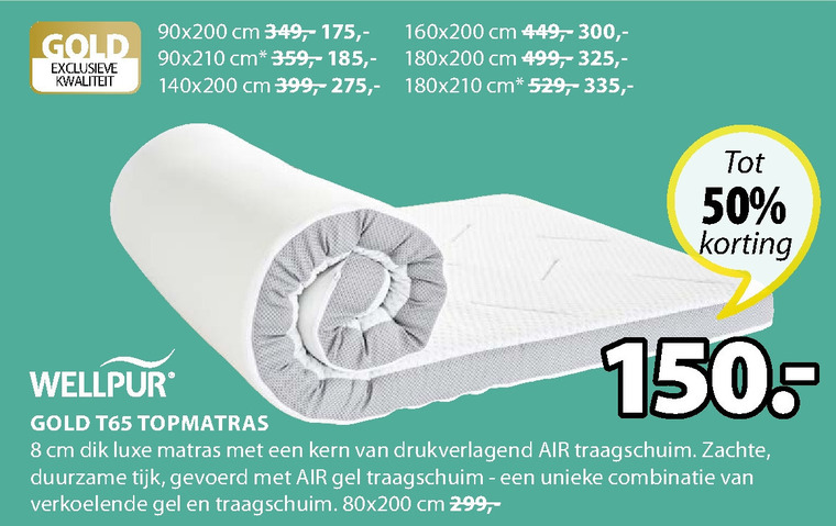 Wellpur   matrastopper folder aanbieding bij  Jysk - details