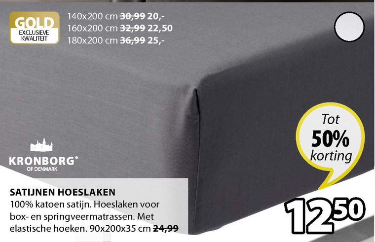 Kronborg   hoeslaken folder aanbieding bij  Jysk - details