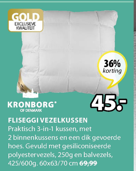 Kronborg   hoofdkussen folder aanbieding bij  Jysk - details