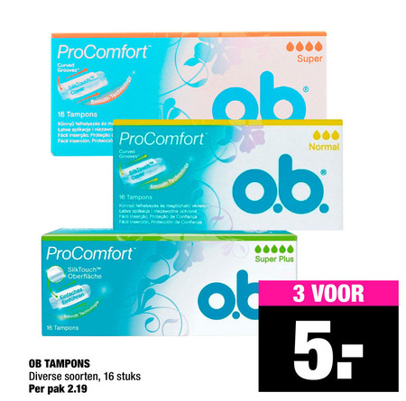 O.B.   tampons folder aanbieding bij  Big Bazar - details