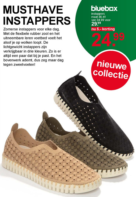 Bluebox   dames instappers folder aanbieding bij  Scapino - details