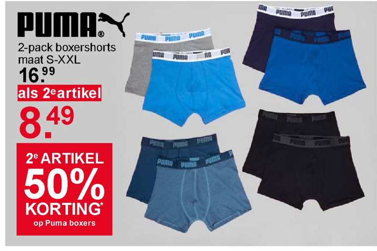 Puma   heren boxershort folder aanbieding bij  Scapino - details