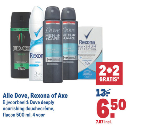 Rexona   douchegel, deodorant folder aanbieding bij  Makro - details