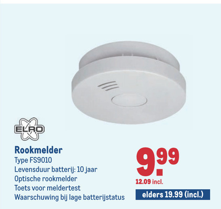 Elro   rookmelder folder aanbieding bij  Makro - details