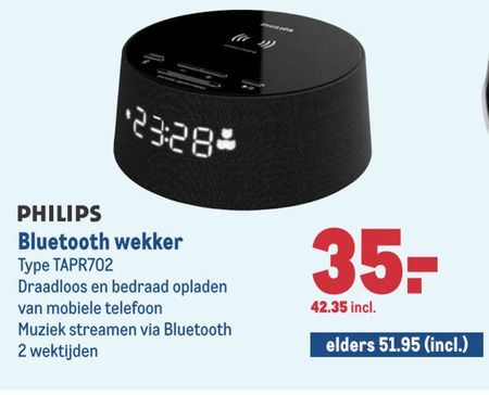 Philips   wekkerradio folder aanbieding bij  Makro - details