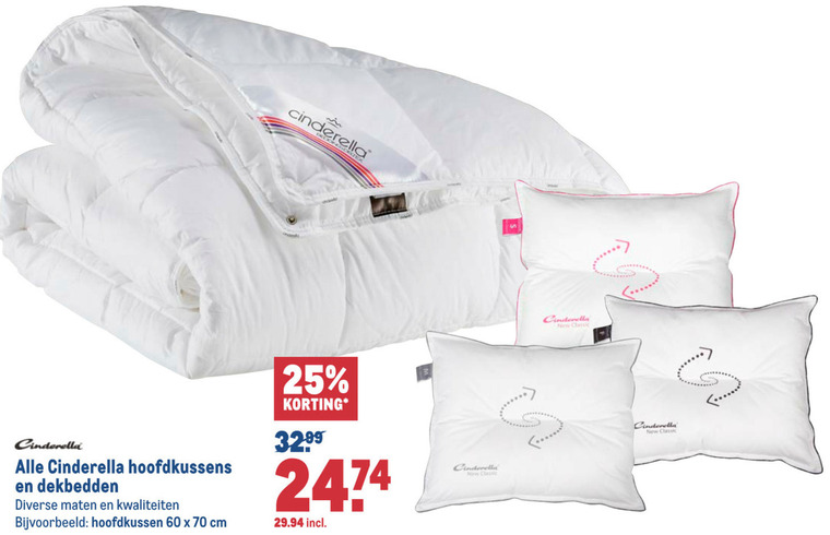 Cinderella   dekbed, hoofdkussen folder aanbieding bij  Makro - details