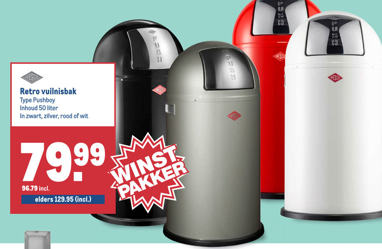 Motivatie groep belofte Wesco afvalemmer folder aanbieding bij Makro - details