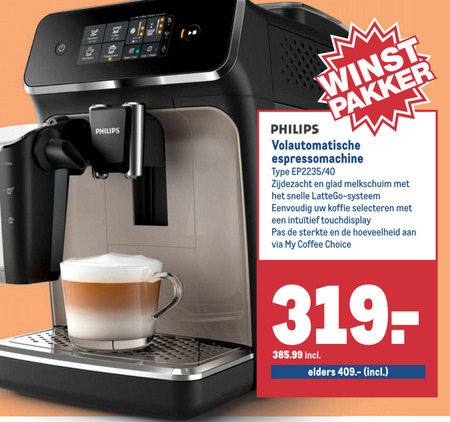 Philips   espressoapparaat folder aanbieding bij  Makro - details