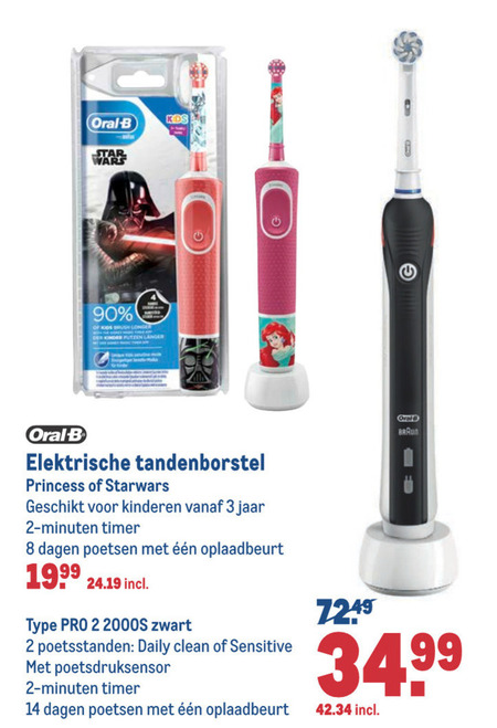 Braun Oral-B   electrische tandenborstel, elektrische kindertandenborstel folder aanbieding bij  Makro - details