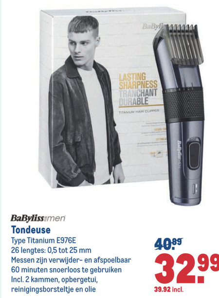 BaByliss   tondeuse folder aanbieding bij  Makro - details