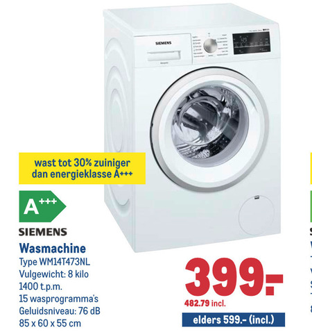 Siemens   wasmachine folder aanbieding bij  Makro - details